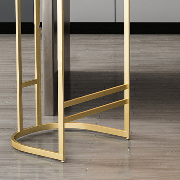 Glam Armless Backrest Counter Stool Iron Bar Stool with Pedal for Kitchen