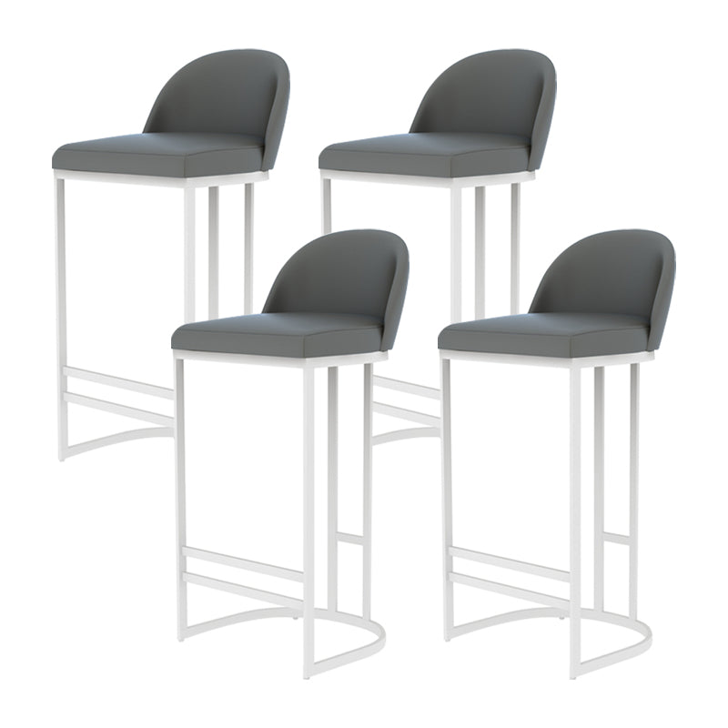 Glam Armless Backrest Counter Stool Iron Bar Stool with Pedal for Kitchen