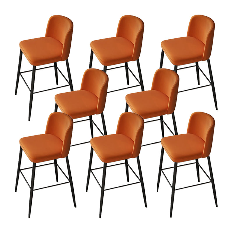 Industrial Style Counter Stool Upholstered Living Room Bar Stool with  Metal Legs