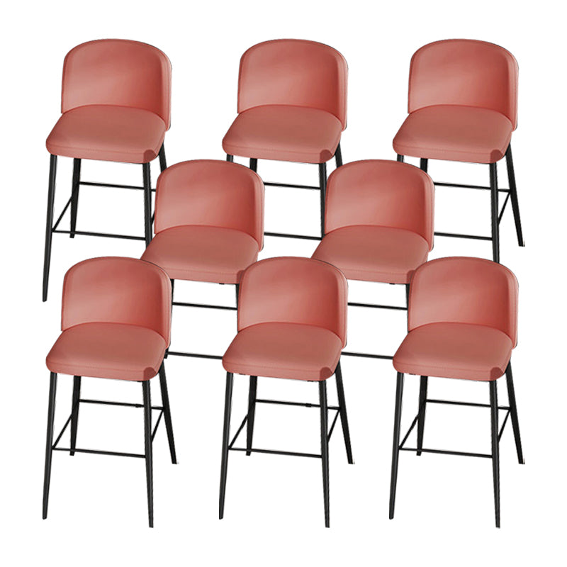 Industrial Style Counter Stool Upholstered Living Room Bar Stool with  Metal Legs