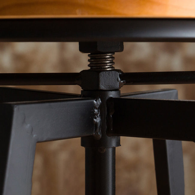 Modern Backless Barstool Wooden Counter Bar Stool with Metal Legs