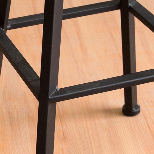 Modern Backless Barstool Wooden Counter Bar Stool with Metal Legs