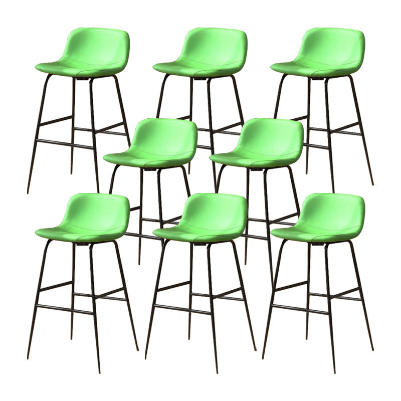 Modern Style Low Back Barstool Pu Leather Counter Bar Stool with Metal Legs for Home