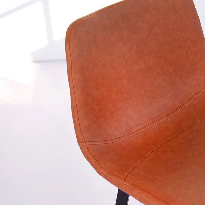 Modern Style Low Back Barstool Pu Leather Counter Bar Stool with Metal Legs for Home