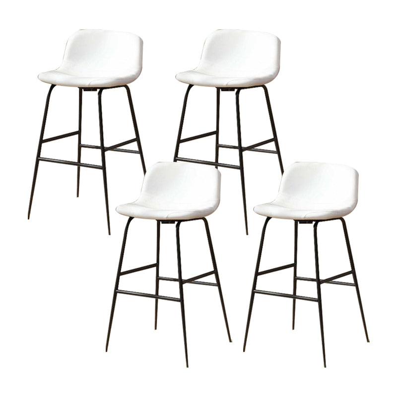 Modern Style Low Back Barstool Pu Leather Counter Bar Stool with Metal Legs for Home