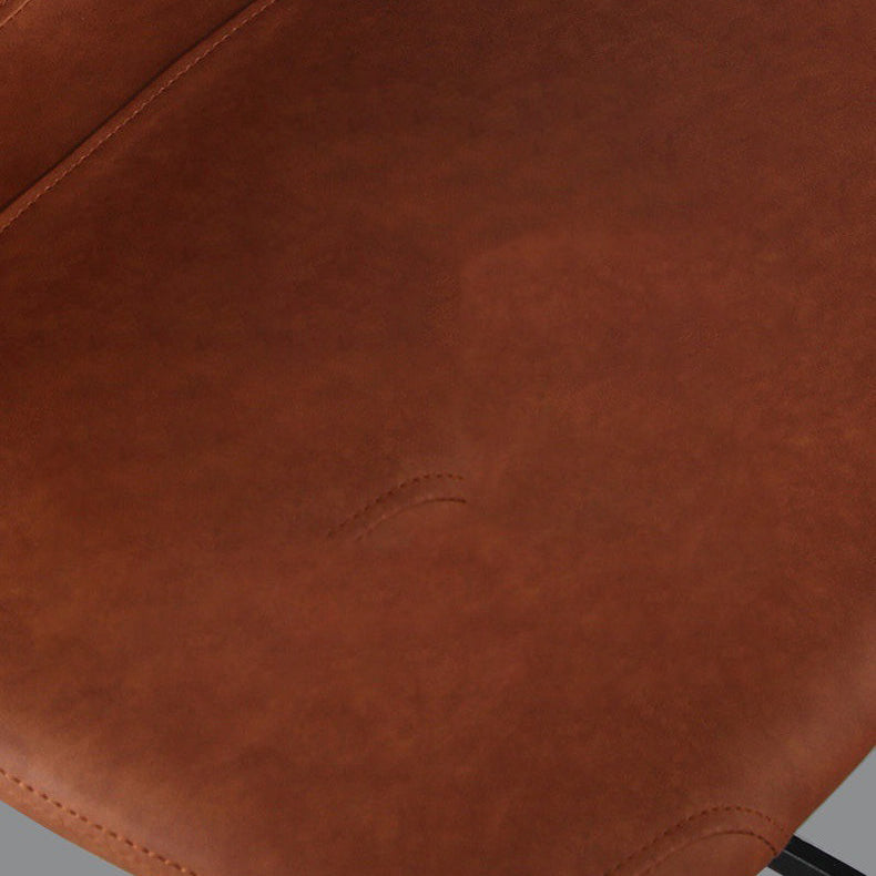 Modern Style Low Back Barstool Pu Leather Counter Bar Stool with Metal Legs for Home