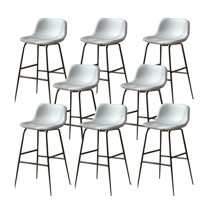 Modern Style Low Back Barstool Pu Leather Counter Bar Stool with Metal Legs for Home