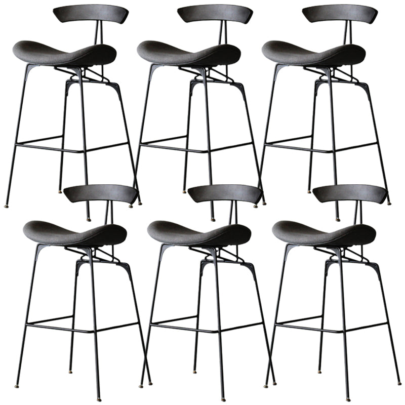 Modern Style Counter Stool Faux Leather Saddle Seat Bar Stool for Indoor