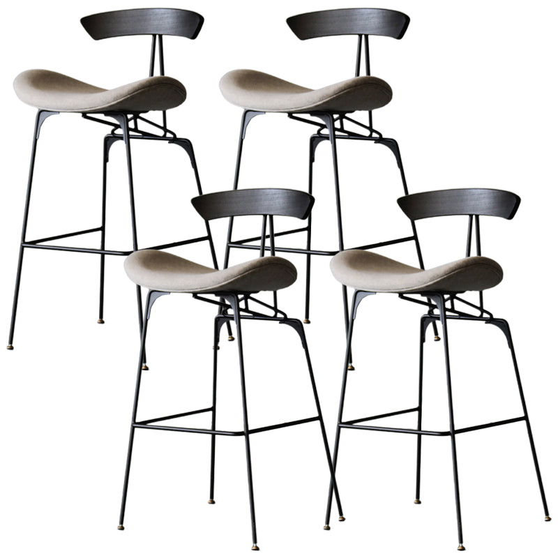 Modern Style Counter Stool Faux Leather Saddle Seat Bar Stool for Indoor