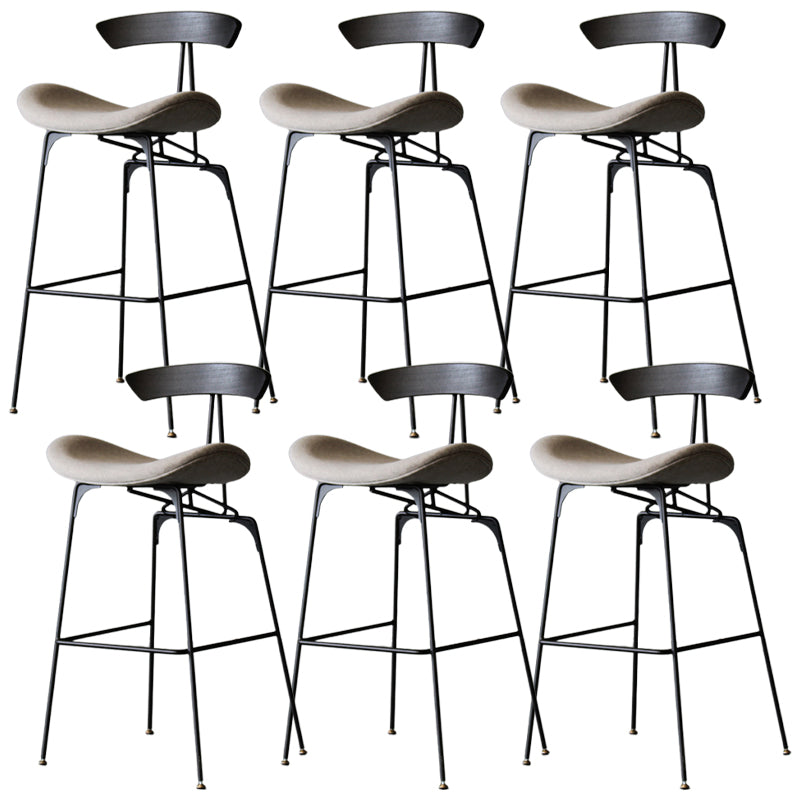Modern Style Counter Stool Faux Leather Saddle Seat Bar Stool for Indoor