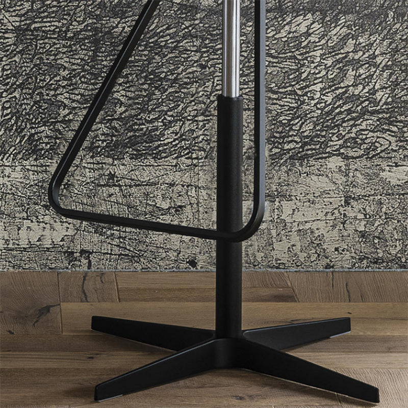 Industrial Armless Counter Stool Leather Adjustable Height Bar Stool for Indoor