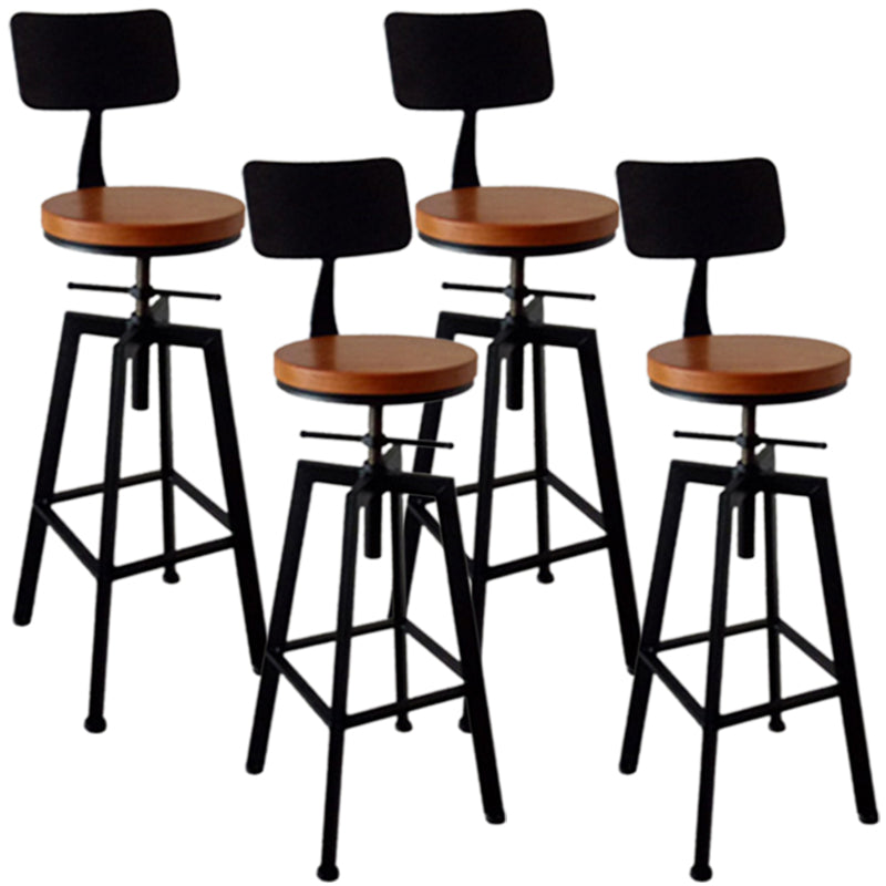 Industrial Armless Rotatable Counter Stool Iron Bar Stool with Pedal for Cafe