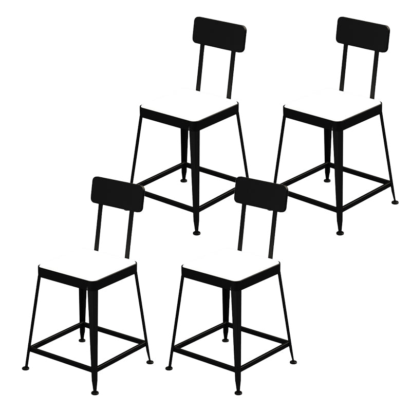 Glam Backrest Armless Counter Stool Iron Bar Stool with Cushion and Pedal for Cafe