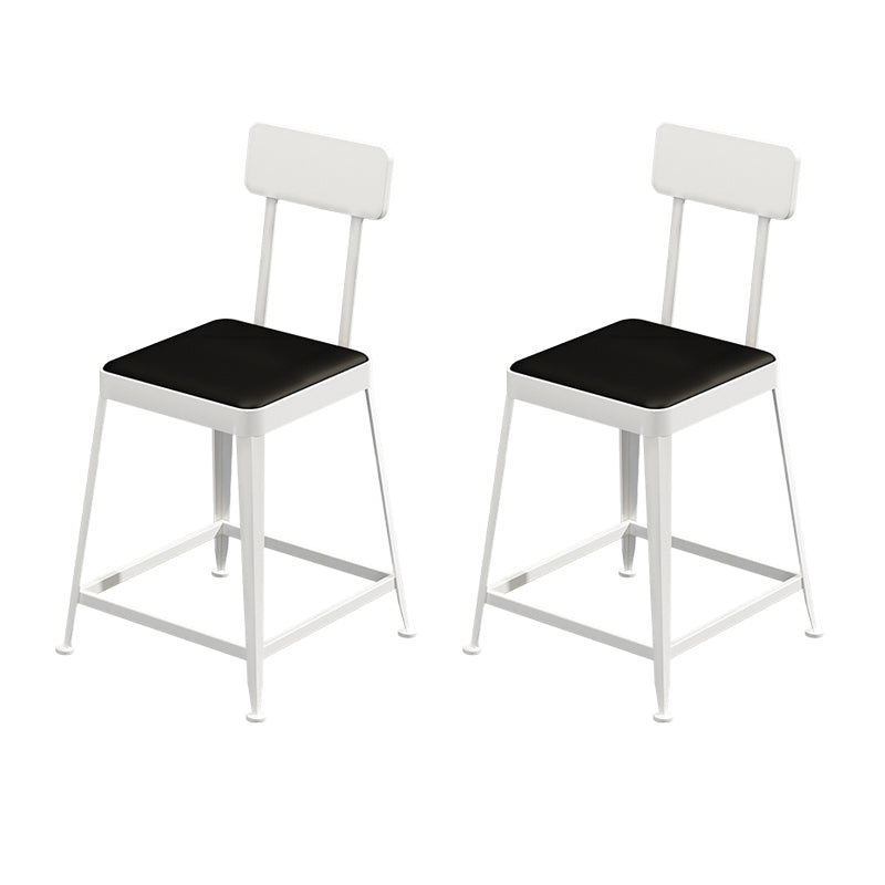 Glam Backrest Armless Counter Stool Iron Bar Stool with Cushion and Pedal for Cafe