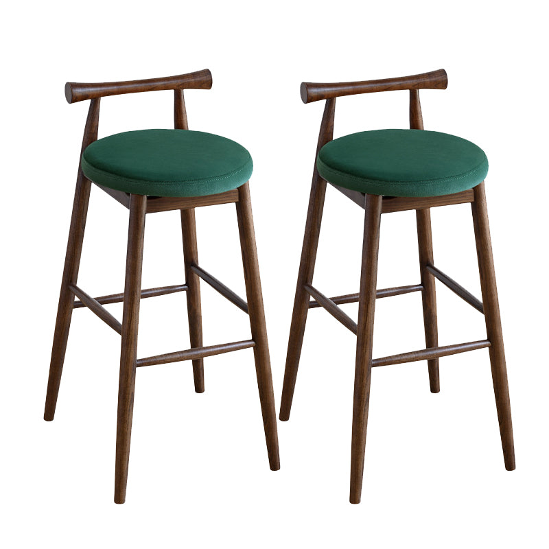Low Back Dining Stool Industrial Armless Bar Stool with Wood Base