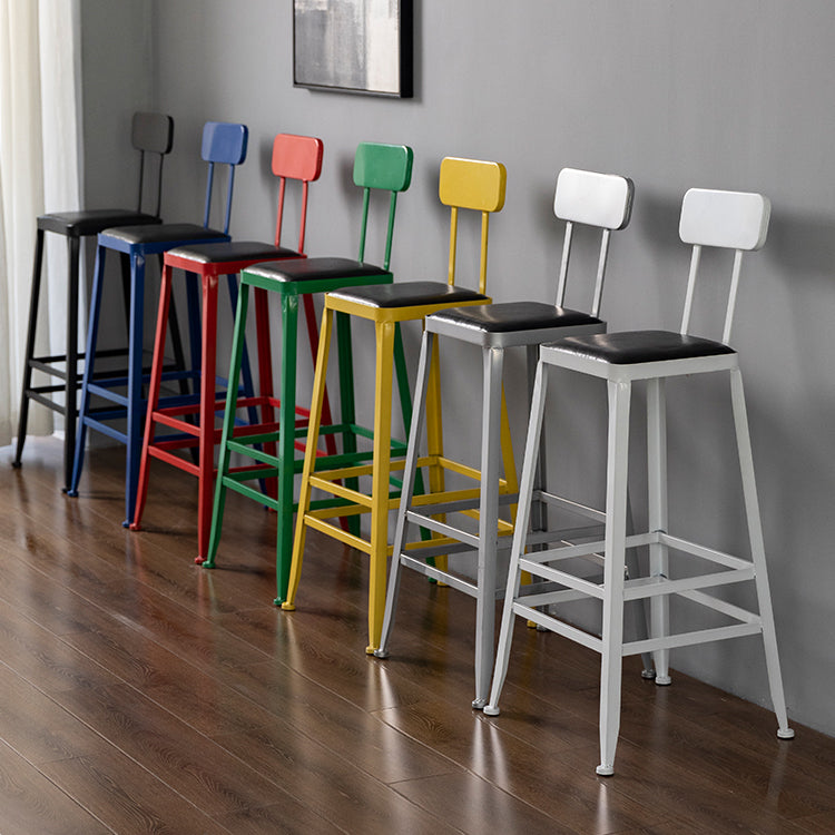 Modern Style Counter Stool Square Low Back Bar Stool for Indoor