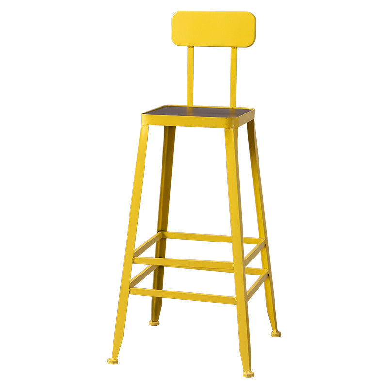 Modern Style Counter Stool Square Low Back Bar Stool for Indoor