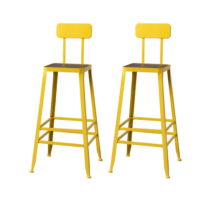 Modern Style Counter Stool Square Low Back Bar Stool for Indoor