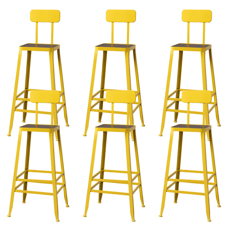 Modern Style Counter Stool Square Low Back Bar Stool for Indoor