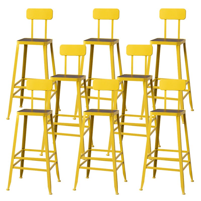 Modern Style Counter Stool Square Low Back Bar Stool for Indoor