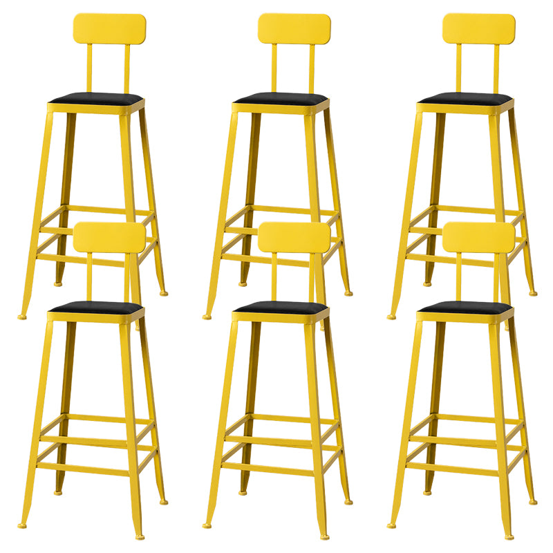 Modern Style Counter Stool Square Low Back Bar Stool for Indoor