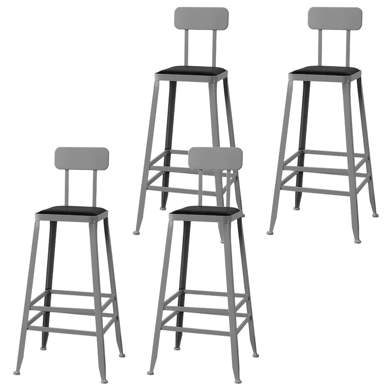 Modern Style Counter Stool Square Low Back Bar Stool for Indoor