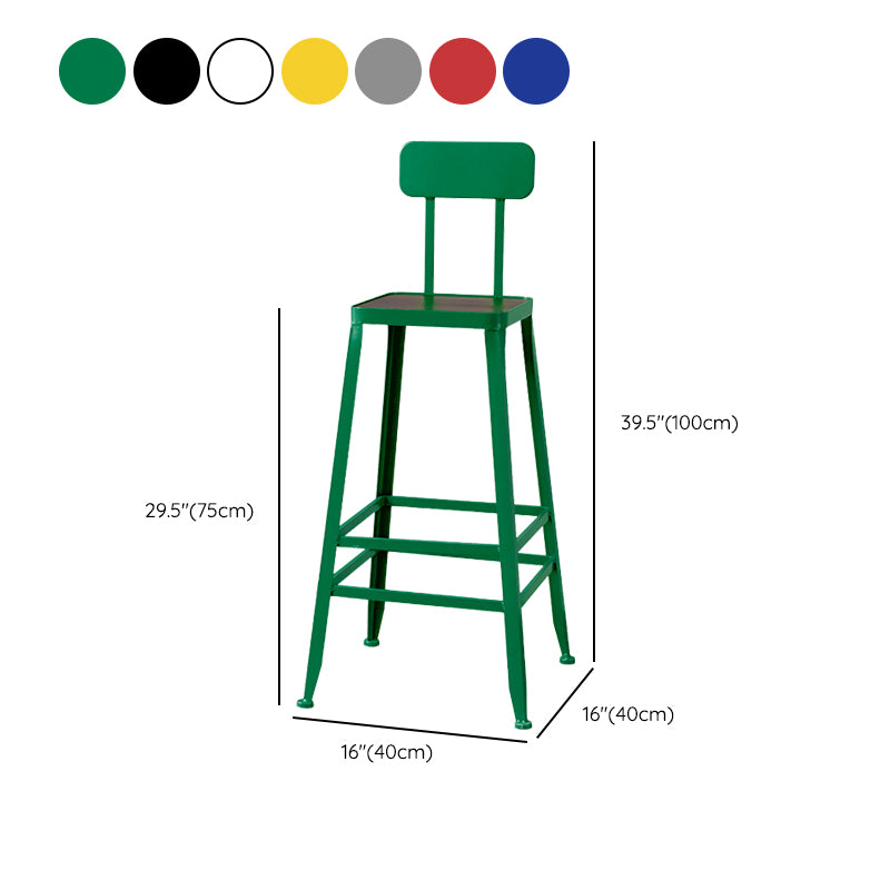 Modern Style Counter Stool Square Low Back Bar Stool for Indoor
