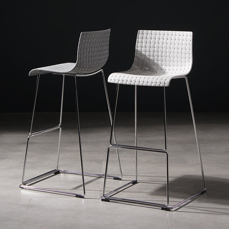 Industrial Plastic Counter Stool Armless Bar Stool for Living Room