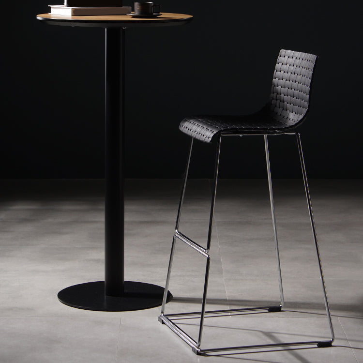 Industrial Plastic Counter Stool Armless Bar Stool for Living Room