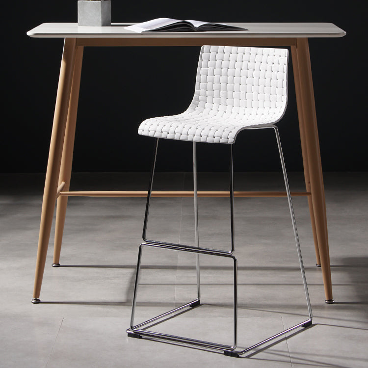 Industrial Plastic Counter Stool Armless Bar Stool for Living Room