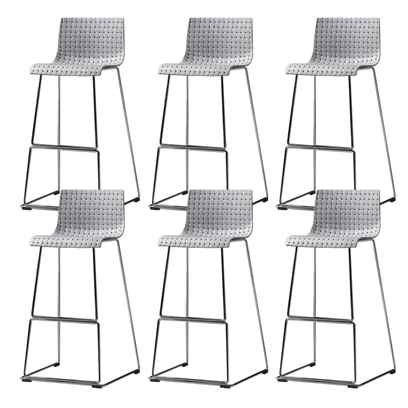 Industrial Plastic Counter Stool Armless Bar Stool for Living Room