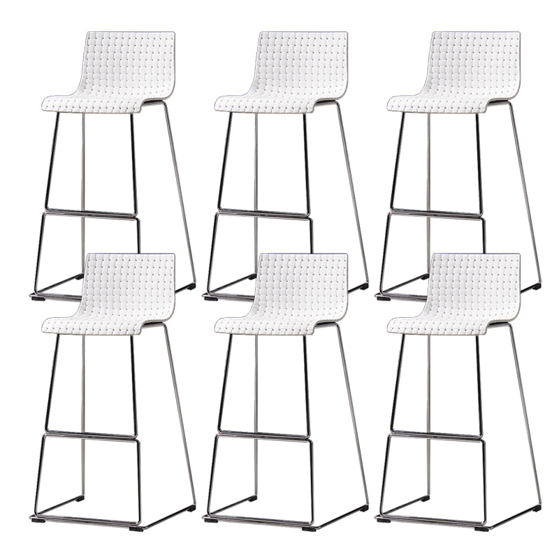 Industrial Plastic Counter Stool Armless Bar Stool for Living Room