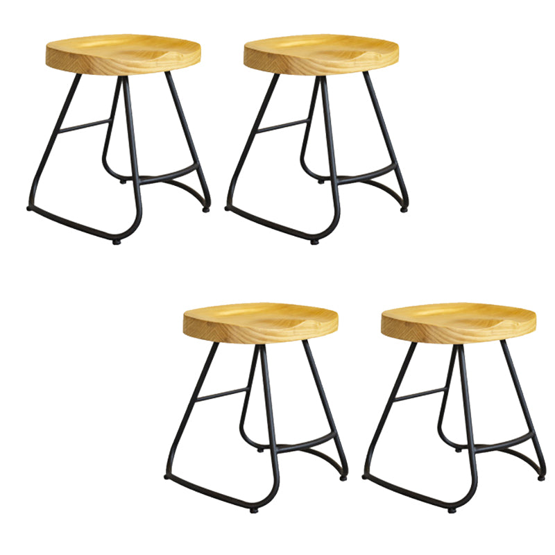 Modern Armless Backless Counter Stool Iron Bar Stool with Pedal for Milk Tea Shop