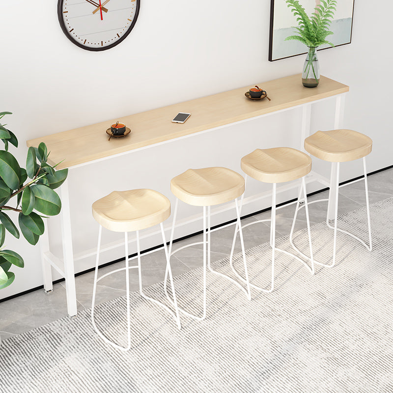 Contemporary Bar Stools Metal and Solid Wood Counter Height Stools