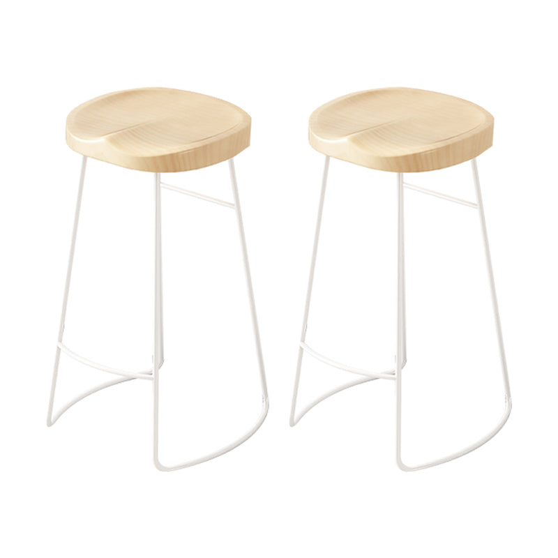 Contemporary Bar Stools Metal and Solid Wood Counter Height Stools