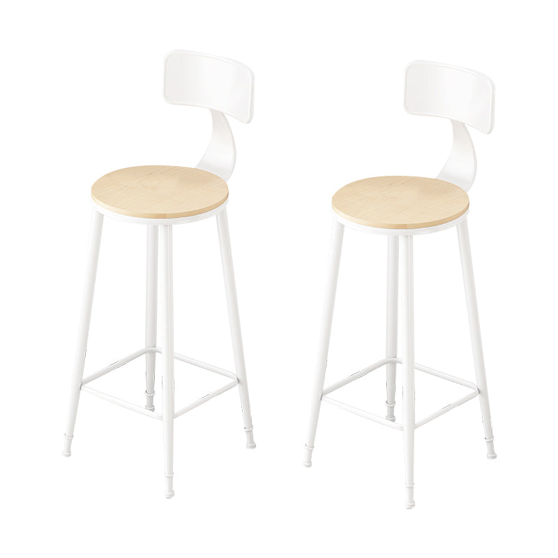 Contemporary Bar Stools Metal and Solid Wood Counter Height Stools