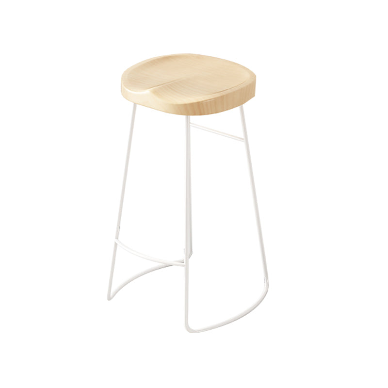 Contemporary Bar Stools Metal and Solid Wood Counter Height Stools