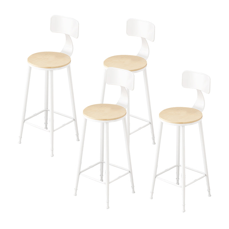 Contemporary Bar Stools Metal and Solid Wood Counter Height Stools