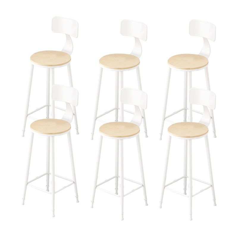 Contemporary Bar Stools Metal and Solid Wood Counter Height Stools