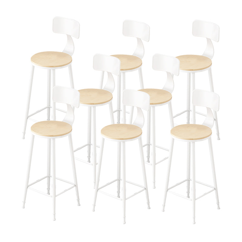 Contemporary Bar Stools Metal and Solid Wood Counter Height Stools