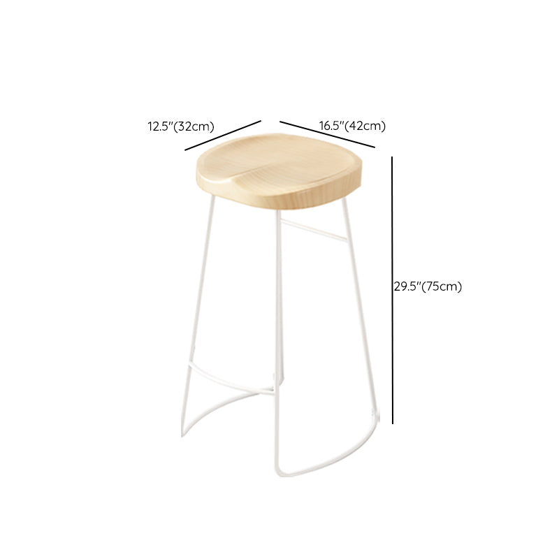 Contemporary Bar Stools Metal and Solid Wood Counter Height Stools