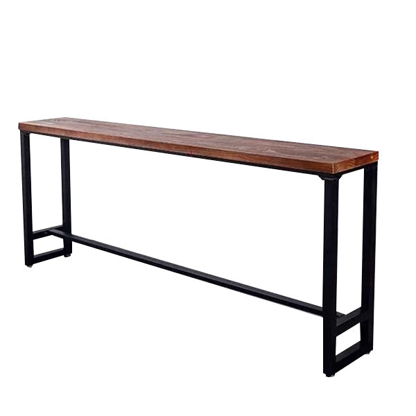 Industrial Rectangle Bar Height Table Solid Wood Bar Height Bistro Bar Desk