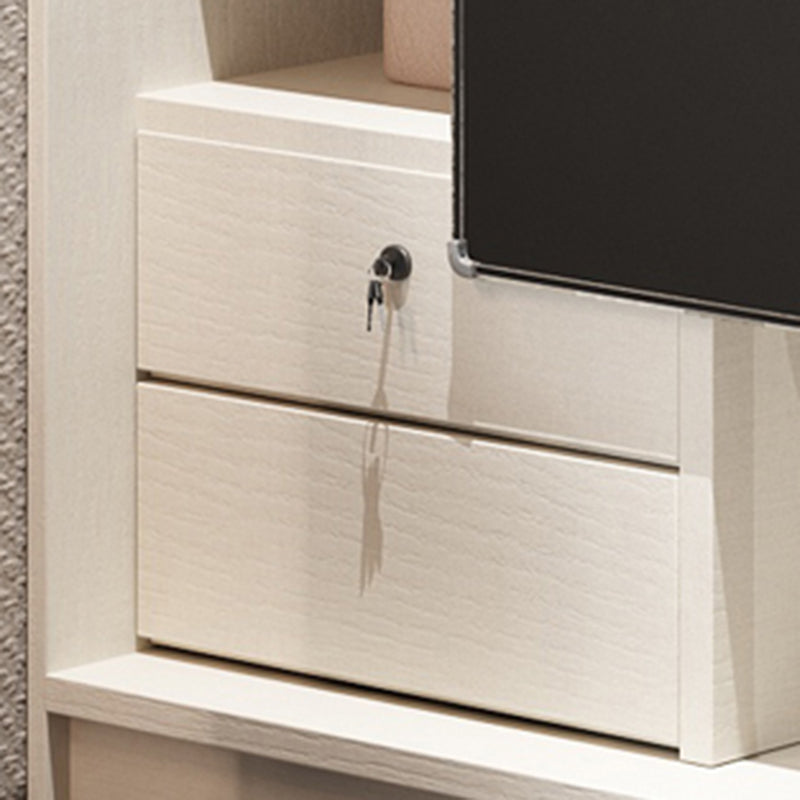 Contemporary Soft Close Doors Wardrobe Cabinet White Wood Sliding Doors with Shelves