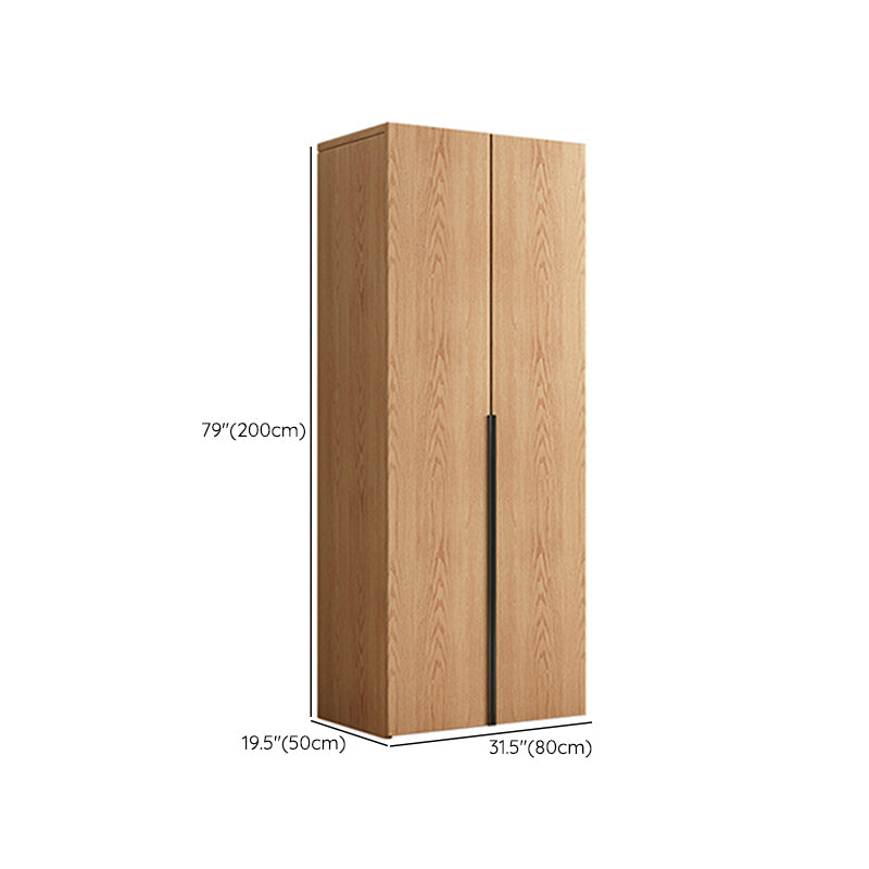 Contemporary Freestanding Natural Wardrobe Oak Solid Wood Wardrobe with Shelves
