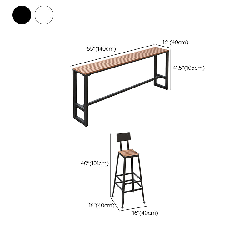 Industrial Style 1/5 Pieces Metal Bar Set Reclaimed Wood Counter Height Dining Set