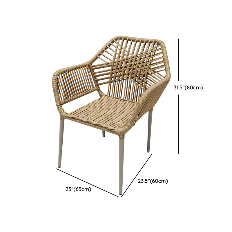 Boho Style Dining Set Stone Top 1/5/7 Pieces Dining Set with Metal Base