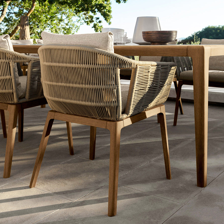 Rectangular Dining Set Stone 1/7 Pieces Dining Set with Wooden Base