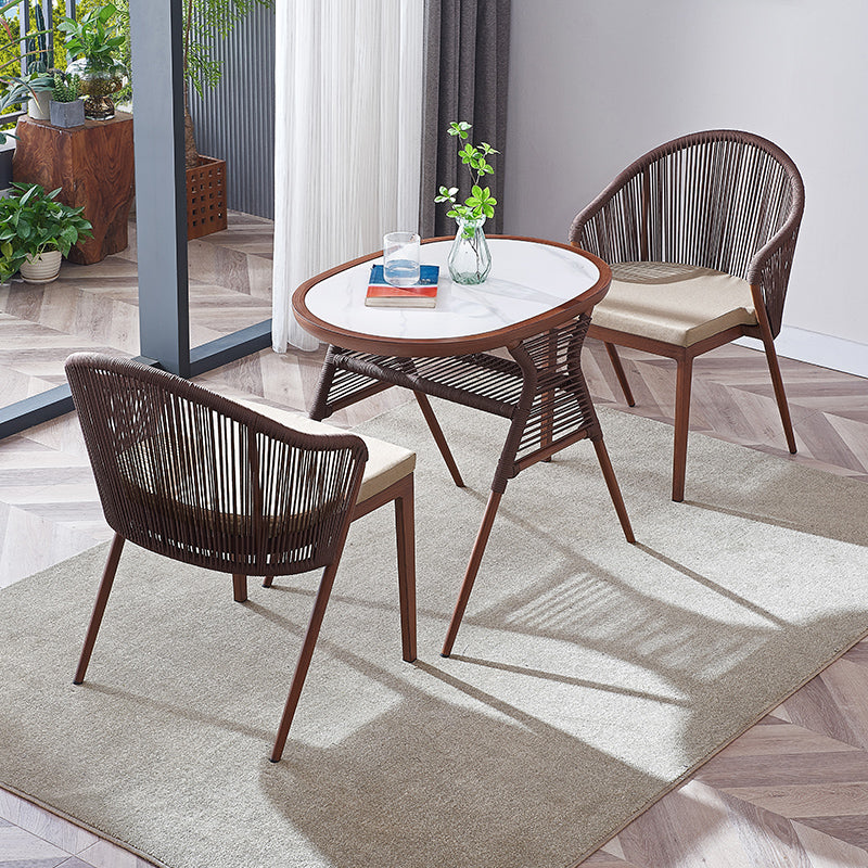 3 Pcs Bistro Set for Small Places Contemporary Bistro Table Set