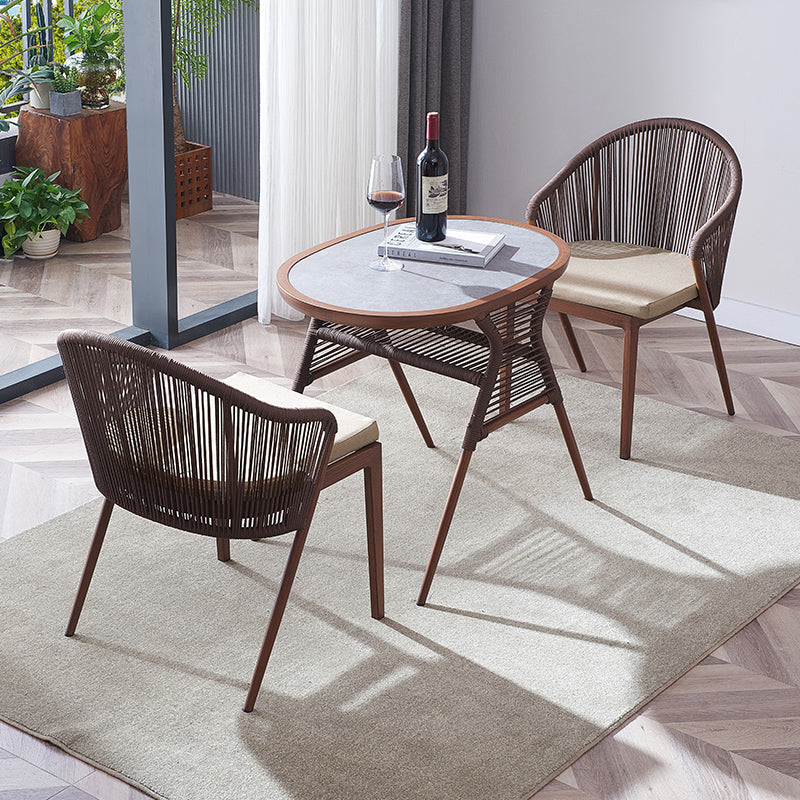 3 Pcs Bistro Set for Small Places Contemporary Bistro Table Set