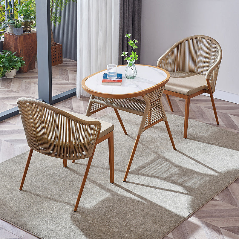 3 Pcs Bistro Set for Small Places Contemporary Bistro Table Set